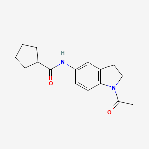 molecular formula C16H20N2O2 B7486008 N-(1-acetyl-2,3-dihydroindol-5-yl)cyclopentanecarboxamide 