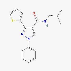 N-(2-methylpropyl)-1-phenyl-3-thiophen-2-ylpyrazole-4-carboxamide