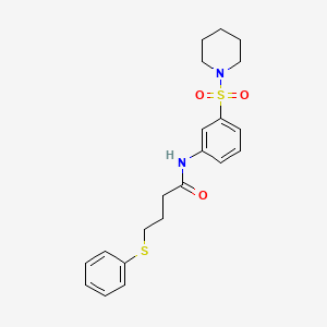 4-phenylsulfanyl-N-(3-piperidin-1-ylsulfonylphenyl)butanamide