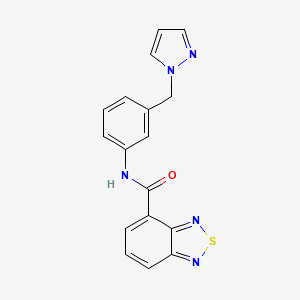 N-[3-(pyrazol-1-ylmethyl)phenyl]-2,1,3-benzothiadiazole-4-carboxamide