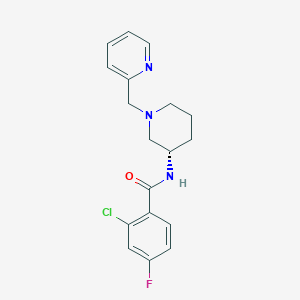 2-chloro-4-fluoro-N-[(3S)-1-(pyridin-2-ylmethyl)piperidin-3-yl]benzamide