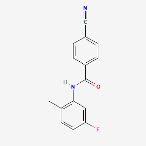 molecular formula C15H11FN2O B7486113 4-cyano-N-(5-fluoro-2-methylphenyl)benzamide 