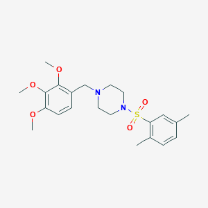 molecular formula C22H30N2O5S B7486255 1-[(2,5-Dimethylphenyl)sulfonyl]-4-(2,3,4-trimethoxybenzyl)piperazine 