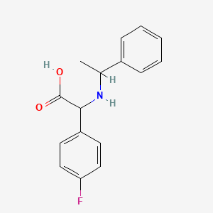 molecular formula C16H16FNO2 B7486257 2-(4-Fluorophenyl)-2-(1-phenylethylamino)acetic acid 