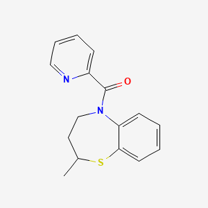 molecular formula C16H16N2OS B7486285 (2-methyl-3,4-dihydro-2H-1,5-benzothiazepin-5-yl)-pyridin-2-ylmethanone 