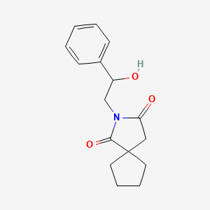 molecular formula C16H19NO3 B7486325 2-(2-Hydroxy-2-phenylethyl)-2-azaspiro[4.4]nonane-1,3-dione 