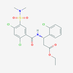 ethyl (3S)-3-(2-chlorophenyl)-3-[[2,4-dichloro-5-(dimethylsulfamoyl)benzoyl]amino]propanoate