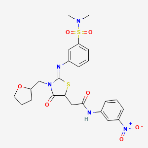 molecular formula C24H27N5O7S2 B7486335 2-[2-[3-(dimethylsulfamoyl)phenyl]imino-4-oxo-3-(oxolan-2-ylmethyl)-1,3-thiazolidin-5-yl]-N-(3-nitrophenyl)acetamide 