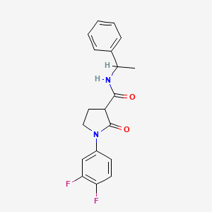 1-(3,4-difluorophenyl)-2-oxo-N-(1-phenylethyl)pyrrolidine-3-carboxamide