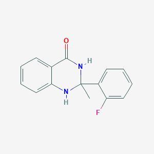 molecular formula C15H13FN2O B7486487 2-(2-Fluorophenyl)-2-methyl-1,3-dihydroquinazolin-4-one 