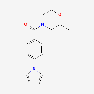 molecular formula C16H18N2O2 B7486490 (2-Methylmorpholin-4-yl)-(4-pyrrol-1-ylphenyl)methanone 