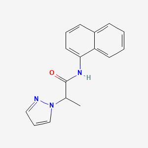 molecular formula C16H15N3O B7486492 N-naphthalen-1-yl-2-pyrazol-1-ylpropanamide 