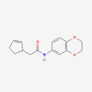 2-cyclopent-2-en-1-yl-N-(2,3-dihydro-1,4-benzodioxin-6-yl)acetamide