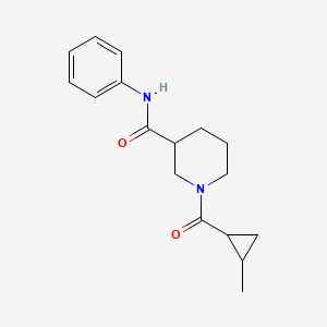 molecular formula C17H22N2O2 B7486515 1-(2-methylcyclopropanecarbonyl)-N-phenylpiperidine-3-carboxamide 