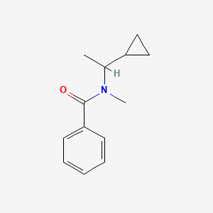 molecular formula C13H17NO B7486564 N-(1-cyclopropylethyl)-N-methylbenzamide 