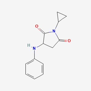 molecular formula C13H14N2O2 B7486669 3-Anilino-1-cyclopropylpyrrolidine-2,5-dione 