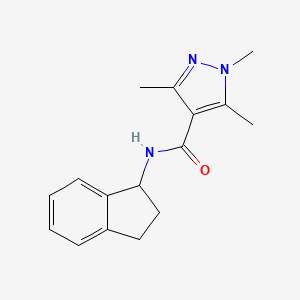 N-(2,3-dihydro-1H-inden-1-yl)-1,3,5-trimethylpyrazole-4-carboxamide