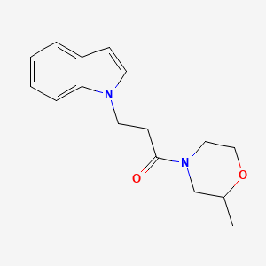 molecular formula C16H20N2O2 B7486701 3-Indol-1-yl-1-(2-methylmorpholin-4-yl)propan-1-one 