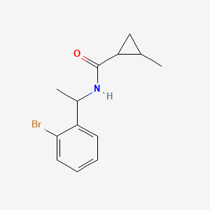 molecular formula C13H16BrNO B7486705 N-[1-(2-bromophenyl)ethyl]-2-methylcyclopropane-1-carboxamide 