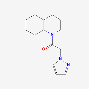 molecular formula C14H21N3O B7486728 1-(3,4,4a,5,6,7,8,8a-octahydro-2H-quinolin-1-yl)-2-pyrazol-1-ylethanone 