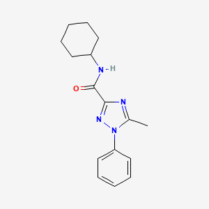 molecular formula C16H20N4O B7486740 N~3~-cyclohexyl-5-methyl-1-phenyl-1H-1,2,4-triazole-3-carboxamide 