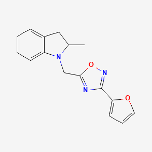 3-(Furan-2-yl)-5-[(2-methyl-2,3-dihydroindol-1-yl)methyl]-1,2,4-oxadiazole