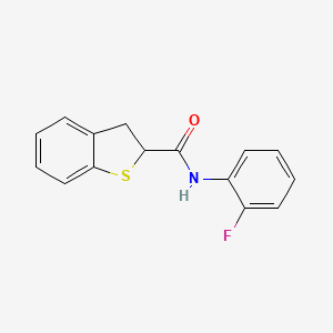 molecular formula C15H12FNOS B7486772 N-(2-fluorophenyl)-2,3-dihydro-1-benzothiophene-2-carboxamide 