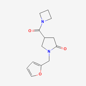 molecular formula C13H16N2O3 B7486787 4-(Azetidine-1-carbonyl)-1-(furan-2-ylmethyl)pyrrolidin-2-one 