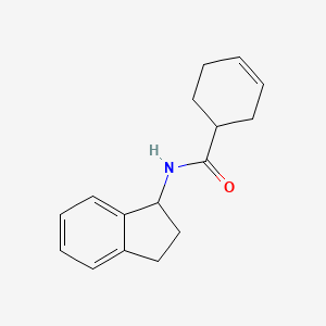 N-(2,3-dihydro-1H-inden-1-yl)cyclohex-3-ene-1-carboxamide