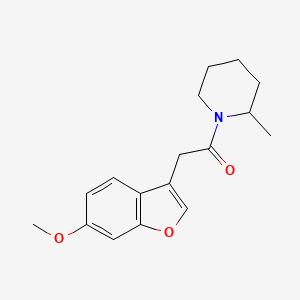 molecular formula C17H21NO3 B7486829 2-(6-Methoxy-1-benzofuran-3-yl)-1-(2-methylpiperidin-1-yl)ethanone 