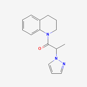 molecular formula C15H17N3O B7486903 1-(3,4-dihydro-2H-quinolin-1-yl)-2-pyrazol-1-ylpropan-1-one 