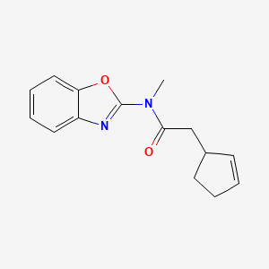 N-(1,3-benzoxazol-2-yl)-2-cyclopent-2-en-1-yl-N-methylacetamide