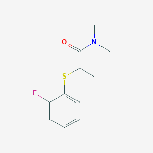 molecular formula C11H14FNOS B7486997 2-(2-fluorophenyl)sulfanyl-N,N-dimethylpropanamide 