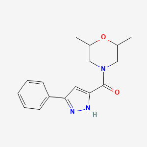 (2,6-dimethylmorpholin-4-yl)-(3-phenyl-1H-pyrazol-5-yl)methanone