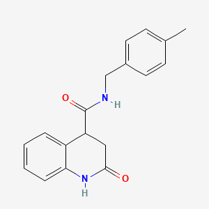 molecular formula C18H18N2O2 B7487017 N-[(4-methylphenyl)methyl]-2-oxo-3,4-dihydro-1H-quinoline-4-carboxamide 