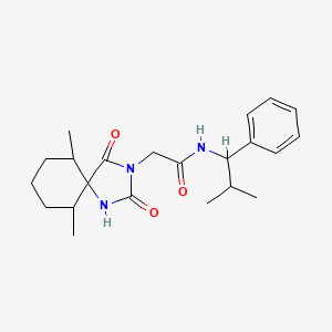 molecular formula C22H31N3O3 B7487033 2-(6,10-dimethyl-2,4-dioxo-1,3-diazaspiro[4.5]decan-3-yl)-N-(2-methyl-1-phenylpropyl)acetamide 