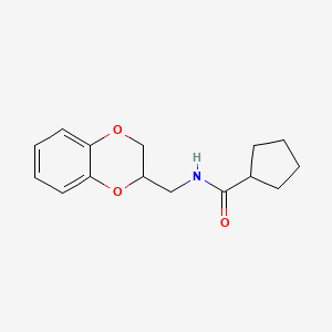 molecular formula C15H19NO3 B7487039 N-(2,3-dihydro-1,4-benzodioxin-3-ylmethyl)cyclopentanecarboxamide 