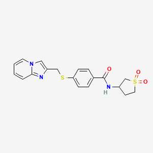 molecular formula C19H19N3O3S2 B7487045 N-(1,1-dioxothiolan-3-yl)-4-(imidazo[1,2-a]pyridin-2-ylmethylsulfanyl)benzamide 