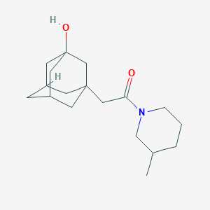 molecular formula C18H29NO2 B7487048 2-(3-Hydroxy-1-adamantyl)-1-(3-methylpiperidin-1-yl)ethanone 