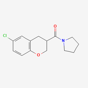 molecular formula C14H16ClNO2 B7487069 (6-chloro-3,4-dihydro-2H-chromen-3-yl)-pyrrolidin-1-ylmethanone 