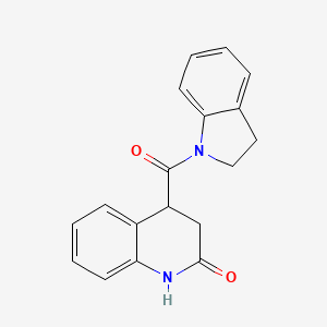 molecular formula C18H16N2O2 B7487079 4-(2,3-dihydroindole-1-carbonyl)-3,4-dihydro-1H-quinolin-2-one 