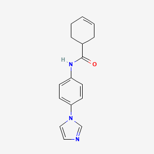 molecular formula C16H17N3O B7487086 N-(4-imidazol-1-ylphenyl)cyclohex-3-ene-1-carboxamide 