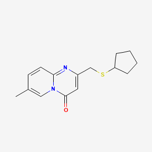 molecular formula C15H18N2OS B7487103 2-(Cyclopentylsulfanylmethyl)-7-methylpyrido[1,2-a]pyrimidin-4-one 