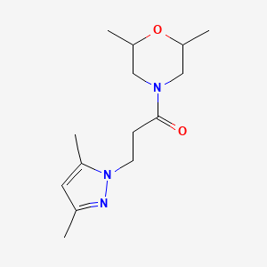 molecular formula C14H23N3O2 B7487130 1-(2,6-Dimethylmorpholin-4-yl)-3-(3,5-dimethylpyrazol-1-yl)propan-1-one 