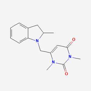 molecular formula C16H19N3O2 B7487173 1,3-Dimethyl-6-[(2-methyl-2,3-dihydroindol-1-yl)methyl]pyrimidine-2,4-dione 