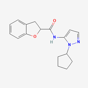 N-(2-cyclopentylpyrazol-3-yl)-2,3-dihydro-1-benzofuran-2-carboxamide