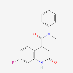 molecular formula C17H15FN2O2 B7487260 7-fluoro-N-methyl-2-oxo-N-phenyl-3,4-dihydro-1H-quinoline-4-carboxamide 