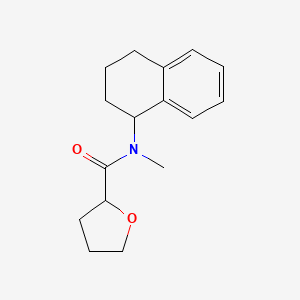 molecular formula C16H21NO2 B7487301 N-methyl-N-(1,2,3,4-tetrahydronaphthalen-1-yl)oxolane-2-carboxamide 