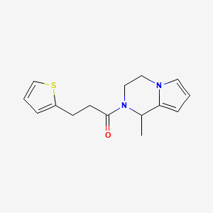 molecular formula C15H18N2OS B7487335 1-(1-methyl-3,4-dihydro-1H-pyrrolo[1,2-a]pyrazin-2-yl)-3-thiophen-2-ylpropan-1-one 