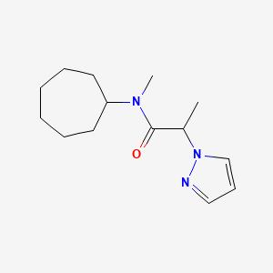 N-cycloheptyl-N-methyl-2-pyrazol-1-ylpropanamide